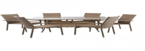 6 Chairs Rattan Dining Table