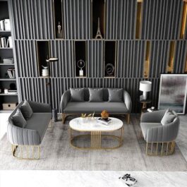 4 Piece Living Room Set in Steel Store
