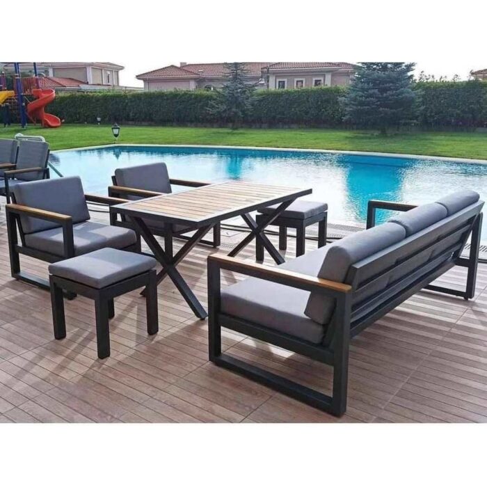 6 Pieces Patio Furniture Sets,Metal Outdoor Patio Furniture Sets.
