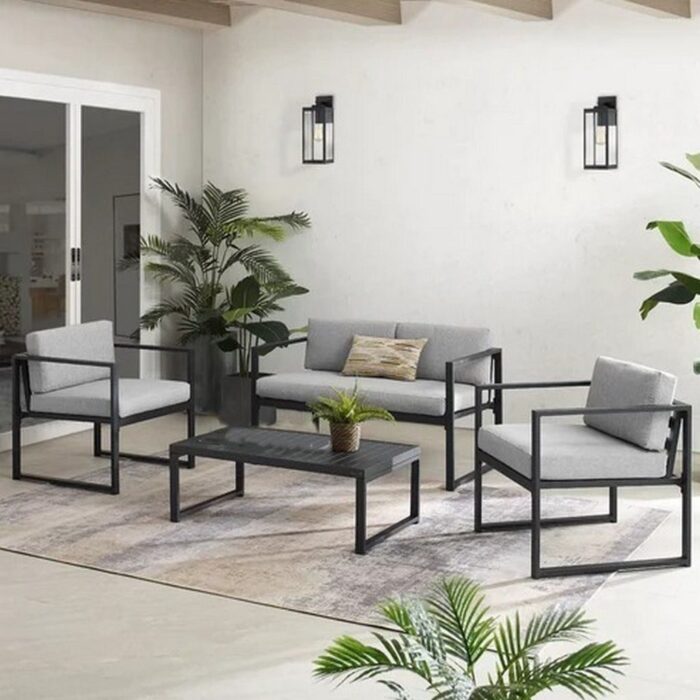 4 Pieces Patio Furniture Sets,Metal Outdoor Patio Furniture Sets.