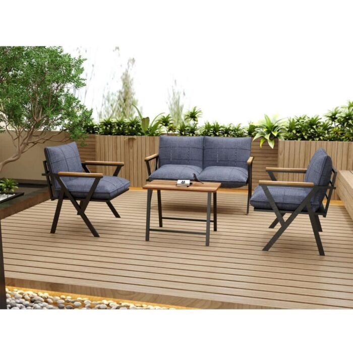 4 Pieces Patio Furniture Sets,Metal Outdoor Patio Furniture Sets.