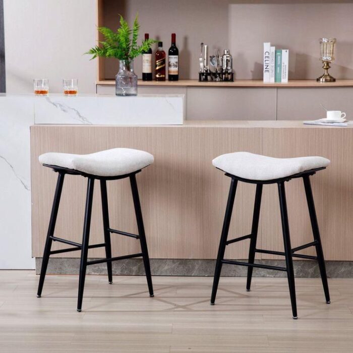 Iron and Velvet Bar Chair