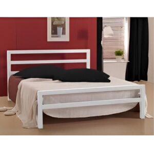 Steel Single Bed 200x120x100 cm - White