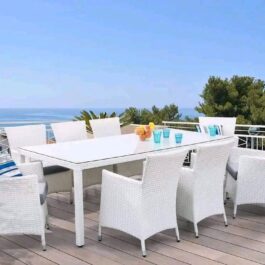 Rattan Dining Table With 8 Chairs