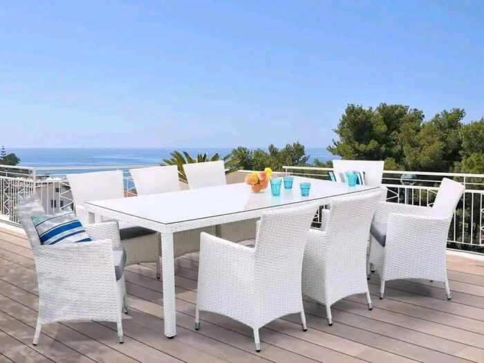 Rattan Dining Table With 8 Chairs