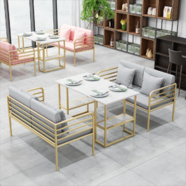 3-piece iron and MDF dining table