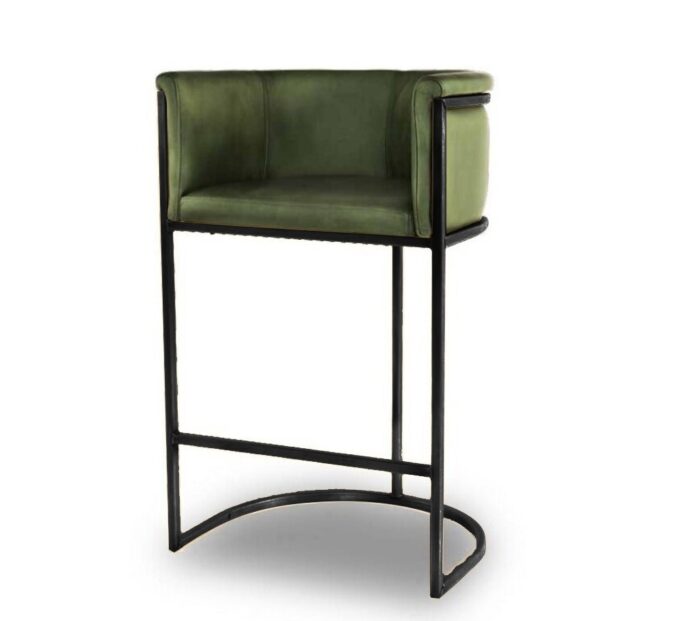 Steel Bar Stool - Green and Black