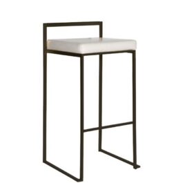 Steel Bar Stool - Black and White