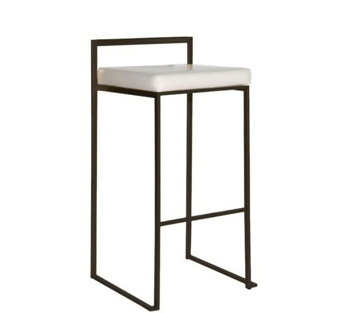 Steel Bar Stool - Black and White