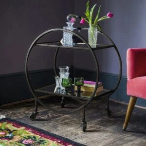 Black iron Side Table - 90 x 80 x 40 cm
