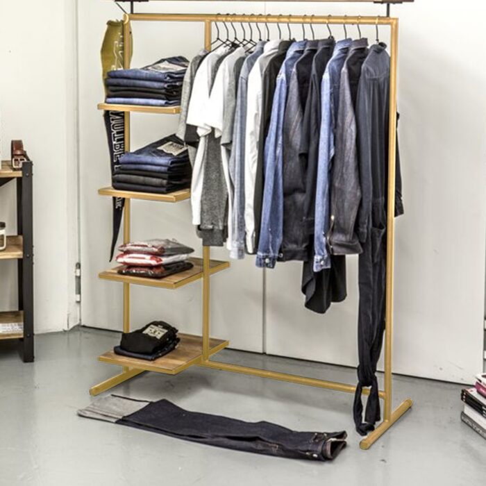 Gold Iron Clothes Rack - 150 x 120 x 40 cm