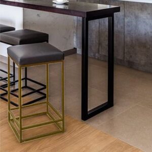 Iron and velvet bar chair - gold
