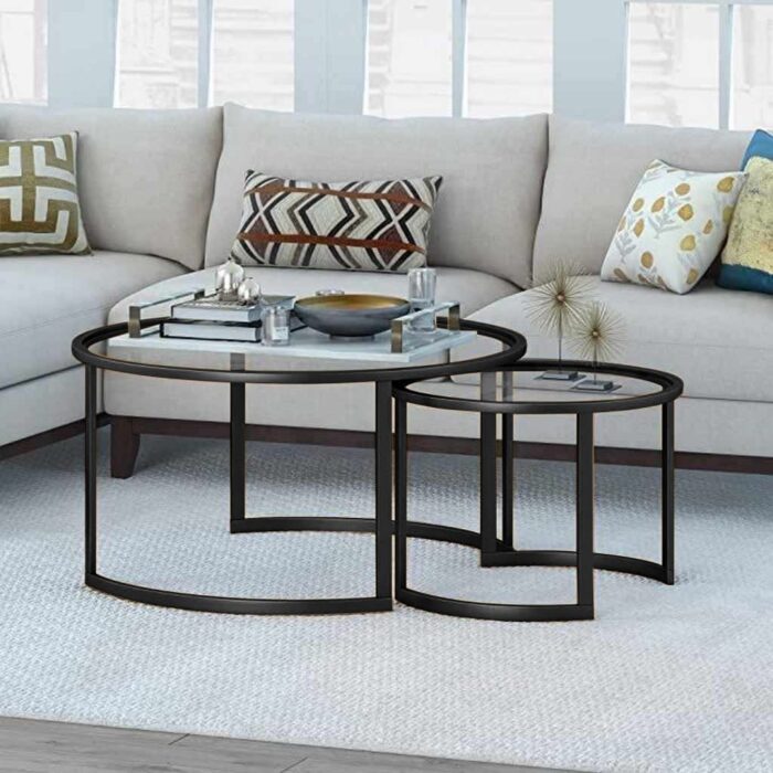 ⁦2-Piece Iron Coffee Table Set⁩ - الصورة ⁦2⁩