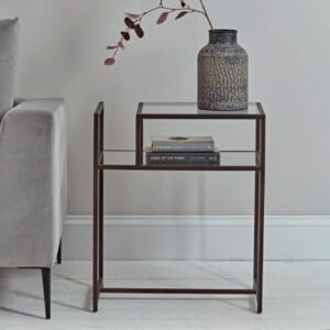 Metal And Glass Side Table