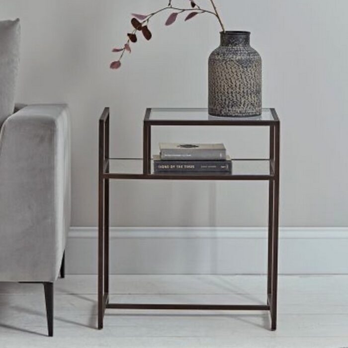 Metal And Glass Side Table
