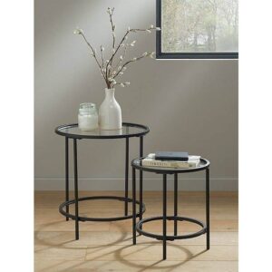 2-Piece Iron Side Table Set