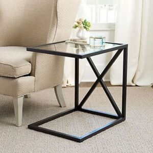 Iron and Glass Side Table