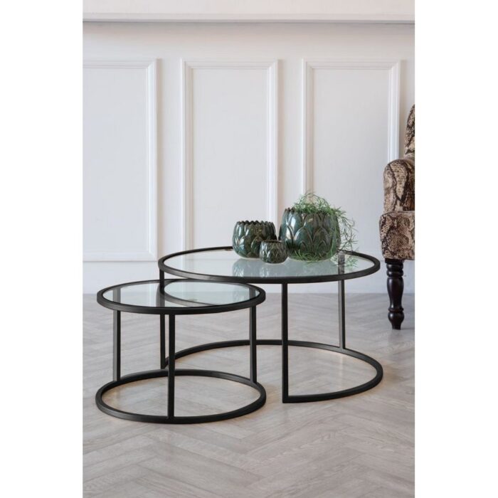 ⁦2-Piece Iron Coffee Table Set⁩ - الصورة ⁦2⁩