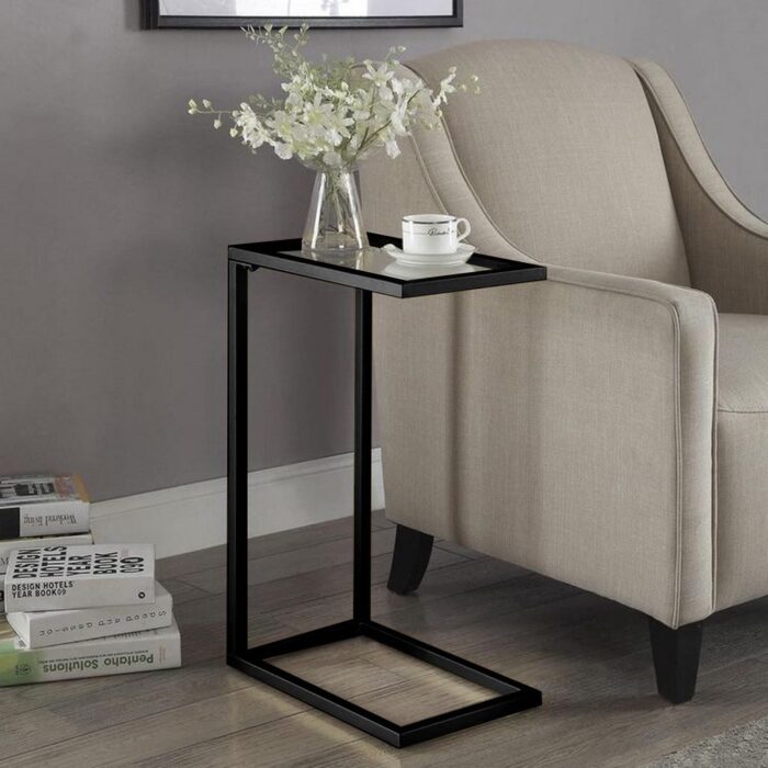 ⁦Metal And Glass Side Table⁩ - الصورة ⁦2⁩