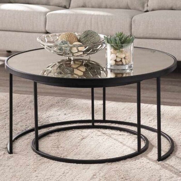 Two-piece Iron Coffee Table Set