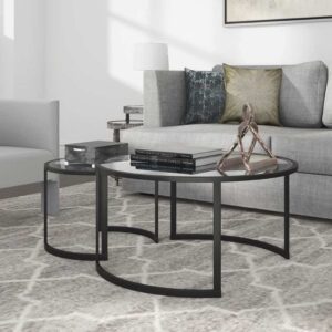 Two-Piece Iron Coffee Table Set