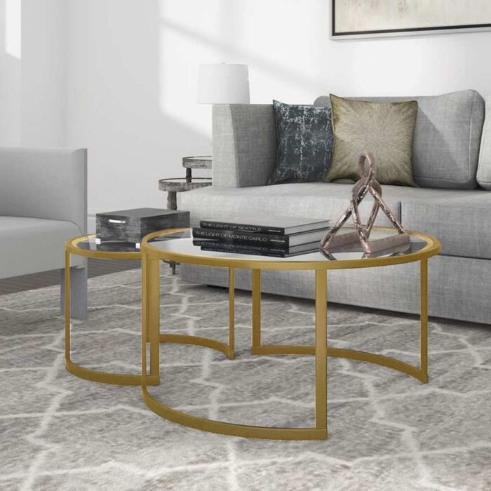 ⁦Two-Piece Iron Coffee Table Set⁩ - الصورة ⁦2⁩