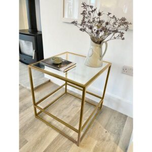 Iron And Glass Side Table