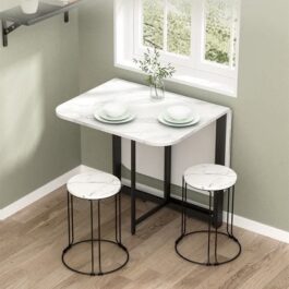 Ultra-Thin Folding Dining Table With 4 Chairs
